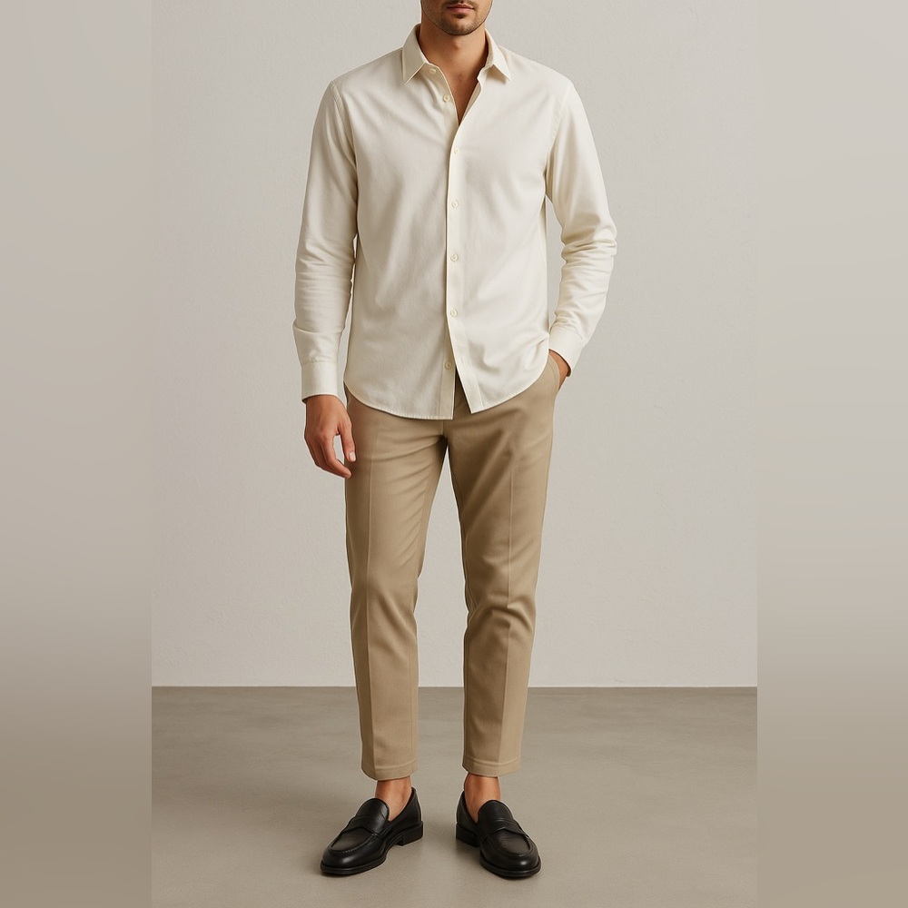 Off White Button Down collared Shirt M minimalist capsule wardrobe quiet luxury